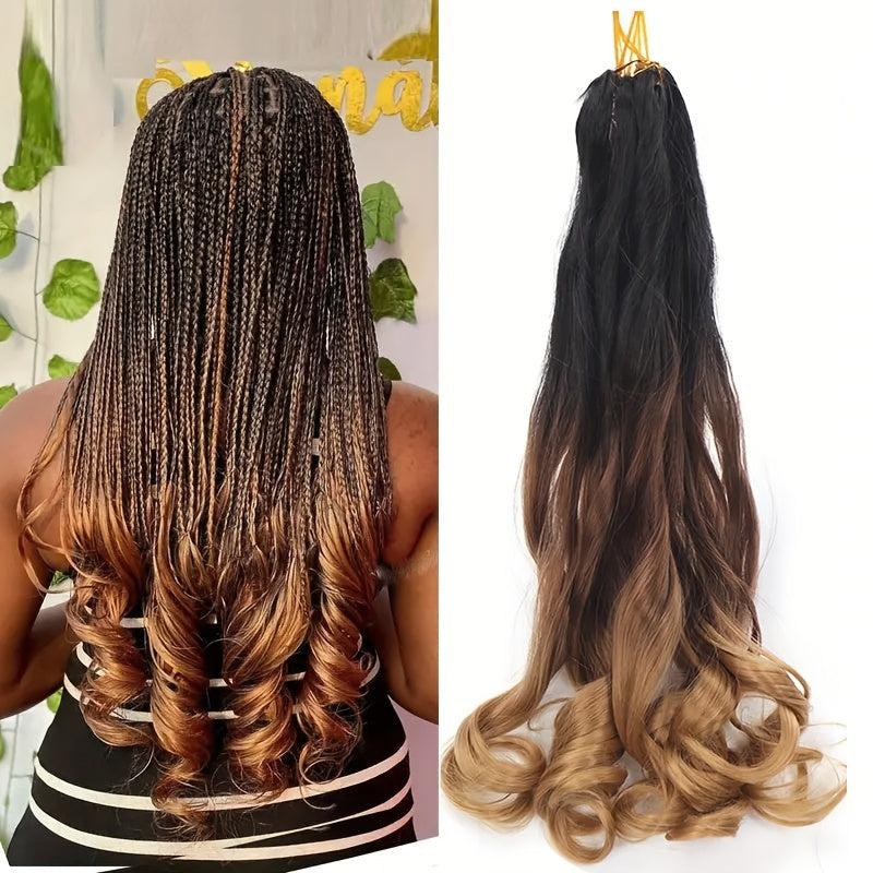 Pre Stretched French Braiding Hair With Curly Ends 45-72 cm