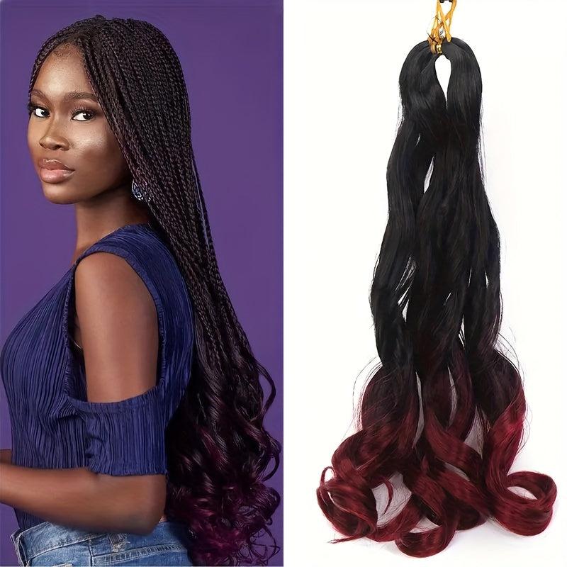 Pre Stretched French Braiding Hair With Curly Ends 45-72 cm
