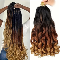 Pre Stretched French Braiding Hair With Curly Ends 45-72 cm