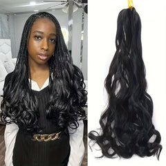 Pre Stretched French Braiding Hair With Curly Ends 45-72 cm