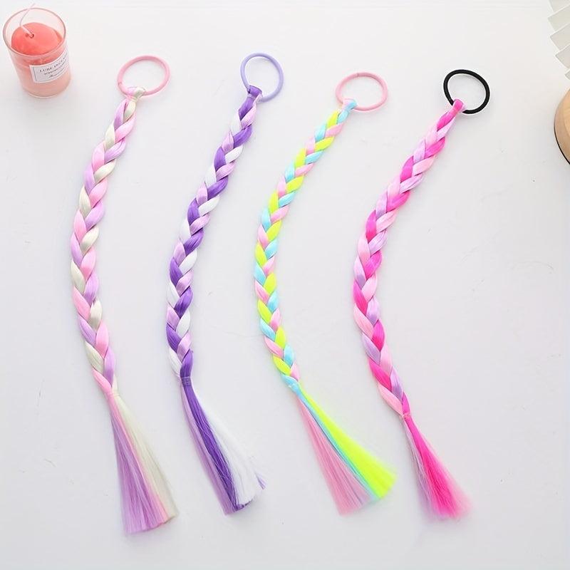 Girls Braids with Elastic Hair Ropes DIY Hair Pieces