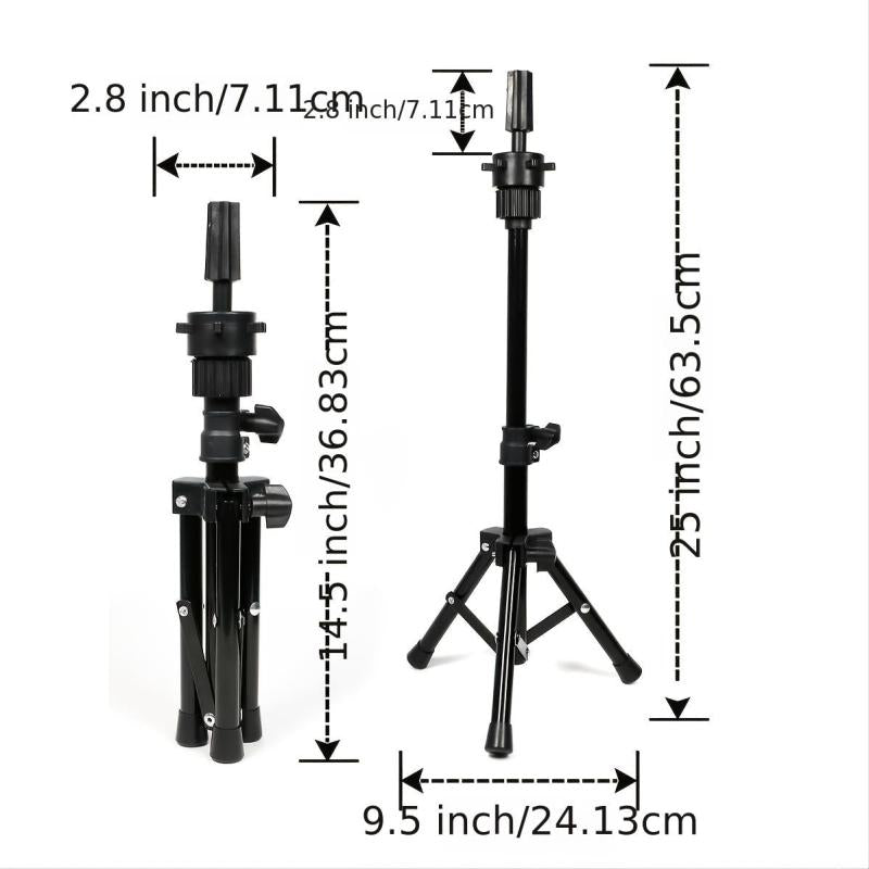 Adjustable Tripod Stand for Hairdressing Training - Secure Wig and Model Holder