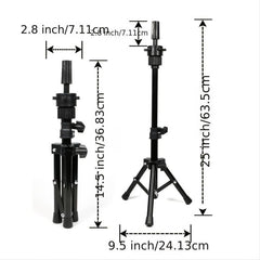 Adjustable Tripod Stand for Hairdressing Training - Secure Wig and Model Holder