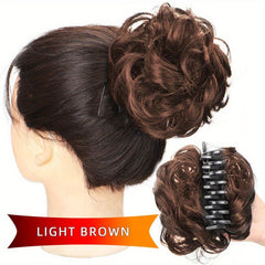 Synthetic Curly Chignon Hair Bun Claw Clip Updo Cover Hairpiece