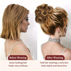 Synthetic Curly Chignon Hair Bun Claw Clip Updo Cover Hairpiece
