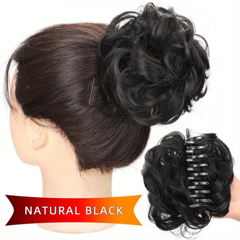 Synthetic Curly Chignon Hair Bun Claw Clip Updo Cover Hairpiece