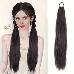 Long Straight Ponytail Extensions Natural Look