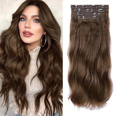 Long Wavy Clip In Hair Extensions for Women Synthetic Hair Stunning Look