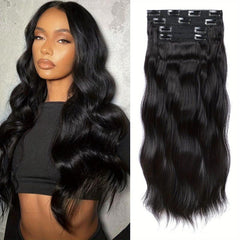 Long Wavy Clip In Hair Extensions for Women Synthetic Hair Stunning Look