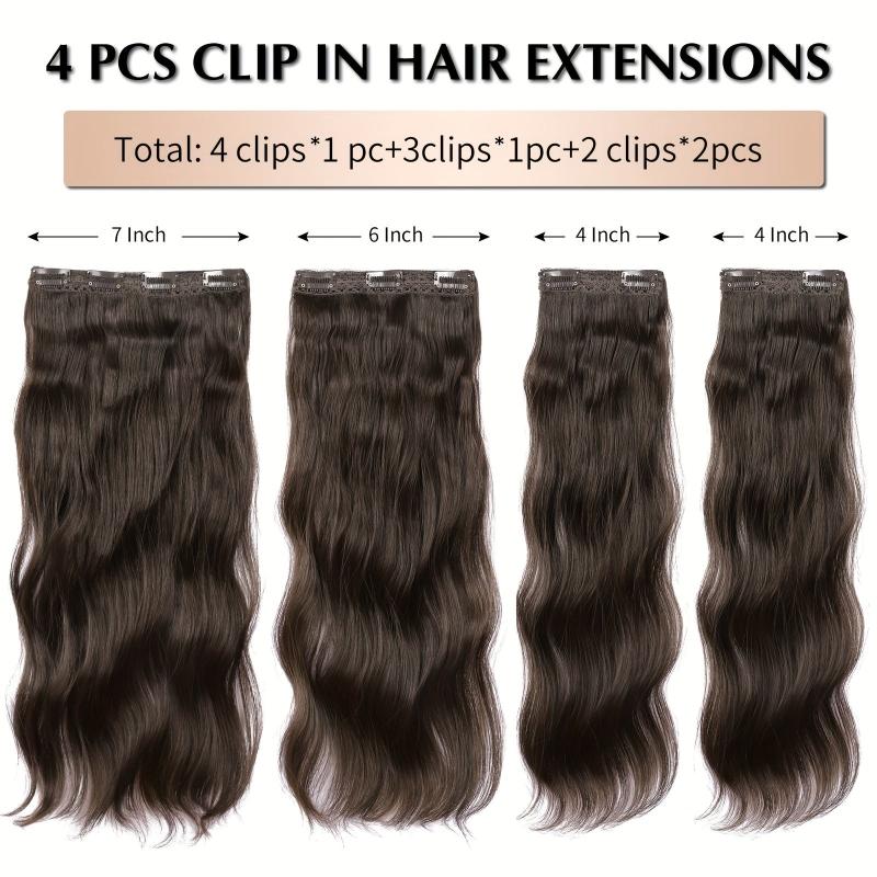 Long Wavy Clip In Hair Extensions for Women Synthetic Hair Stunning Look