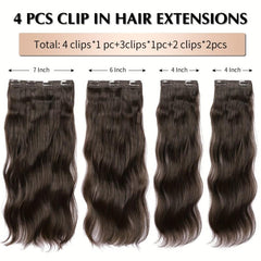 Long Wavy Clip In Hair Extensions for Women Synthetic Hair Stunning Look
