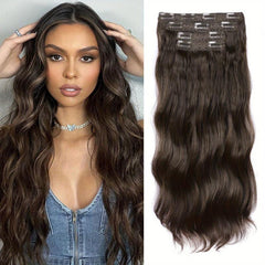 Long Wavy Clip In Hair Extensions for Women Synthetic Hair Stunning Look