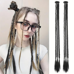 Clip In Braids Hair Extensions 55-88 Cm Baby Braids Soft Synthetic Hairpieces 1B