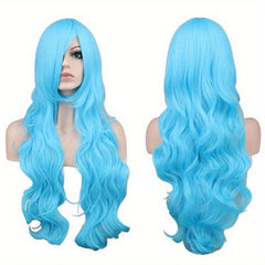 Pink Long Body Wave Hair Wigs Synthetic Heat Resistant for Anime Coplay