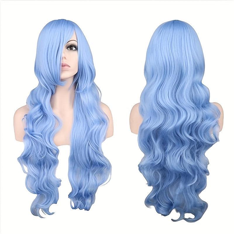 Pink Long Body Wave Hair Wigs Synthetic Heat Resistant for Anime Coplay