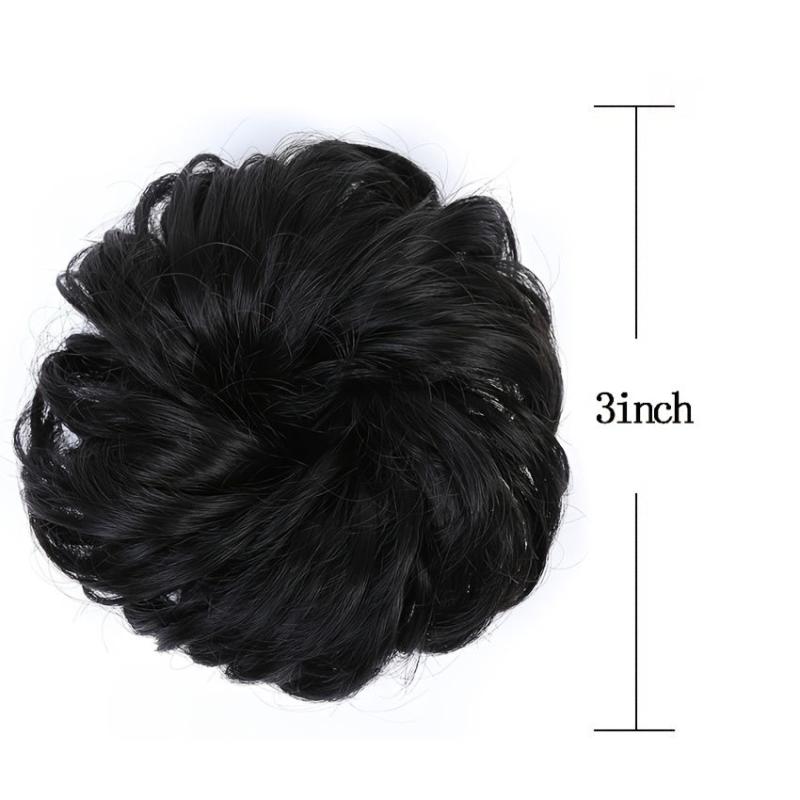 Curly Messy Chignon High Temp Fiber Hair Extensions in Brown