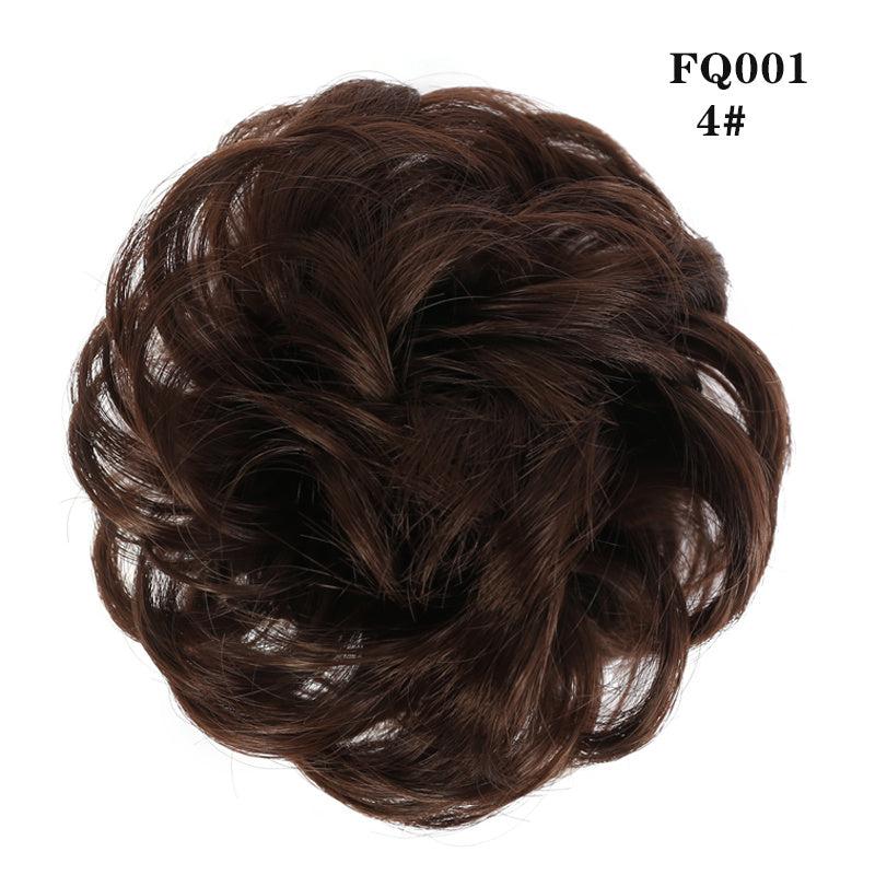 Curly Messy Chignon High Temp Fiber Hair Extensions in Brown