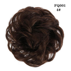 Curly Messy Chignon High Temp Fiber Hair Extensions in Brown