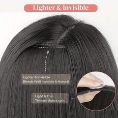 60 96 Cm Long Straight Hair Clip In Hair Extensions Synthetic Wig For Women