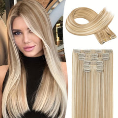 60 96 Cm Long Straight Hair Clip In Hair Extensions Synthetic Wig For Women