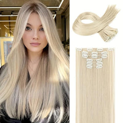 60 96 Cm Long Straight Hair Clip In Hair Extensions Synthetic Wig For Women