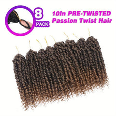 8Pack 12Inch Pre-Twisted Short Crochet Passion Twist Hair