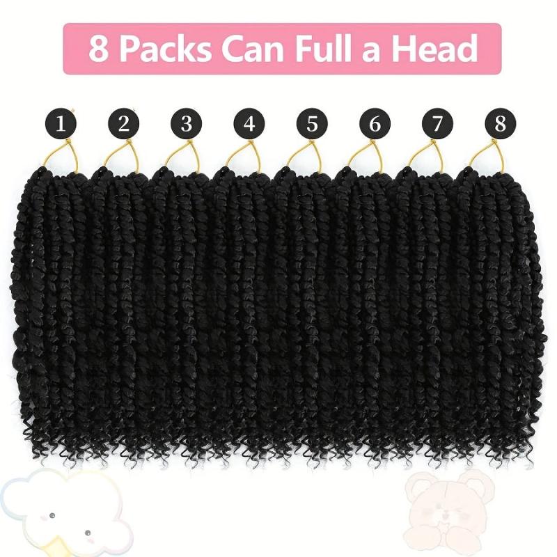 8Pack 12Inch Pre-Twisted Short Crochet Passion Twist Hair