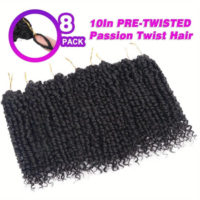 8Pack 12Inch Pre-Twisted Short Crochet Passion Twist Hair