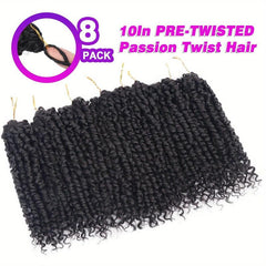 8Pack 12Inch Pre-Twisted Short Crochet Passion Twist Hair