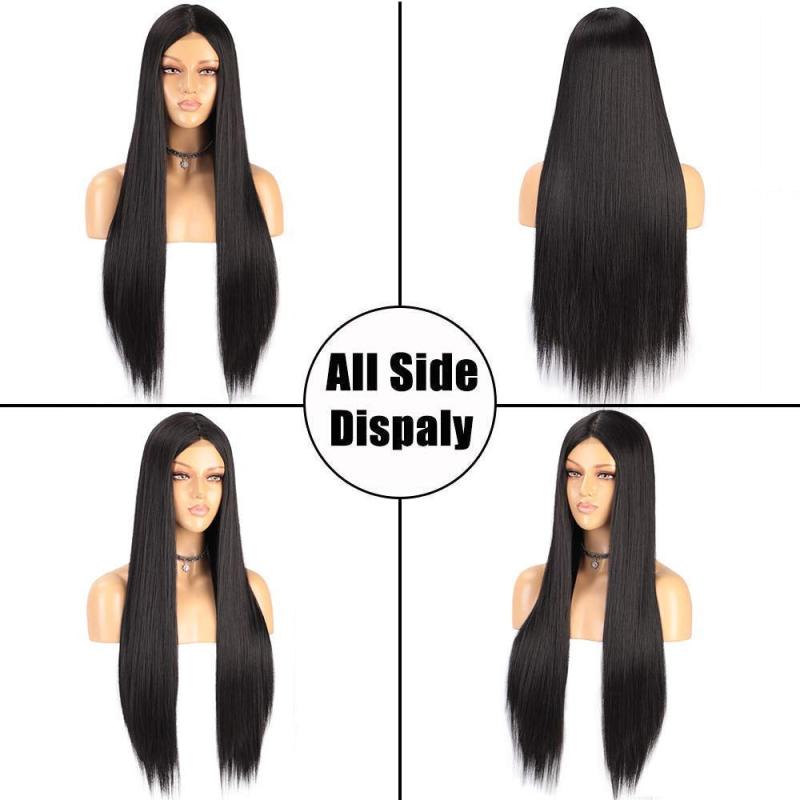 Long Straight Synthetic Wig Natural Full Wig Heat Resistant Fiber Wig 30 Inch
