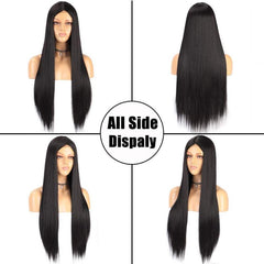 Long Straight Synthetic Wig Natural Full Wig Heat Resistant Fiber Wig 30 Inch
