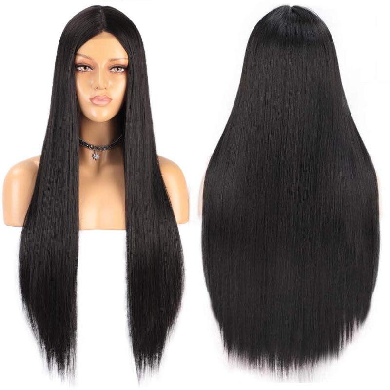 Long Straight Synthetic Wig Natural Full Wig Heat Resistant Fiber Wig 30 Inch