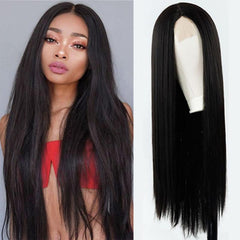 Long Straight Synthetic Wig Natural Full Wig Heat Resistant Fiber Wig 30 Inch