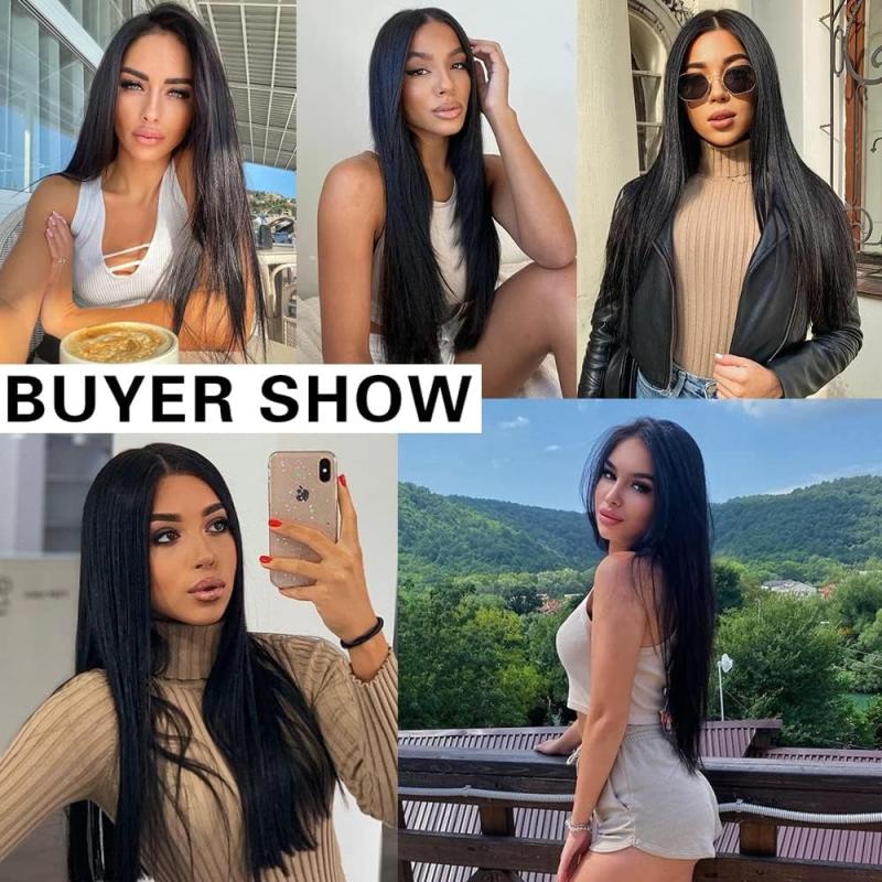 Long Straight Synthetic Wig Natural Full Wig Heat Resistant Fiber Wig 30 Inch