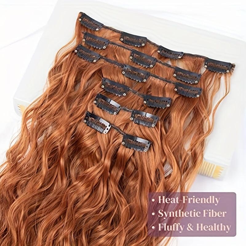 6pcs Curly Wavy Hair Extensions 60-96cm Long