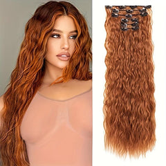 6pcs Curly Wavy Hair Extensions 60-96cm Long
