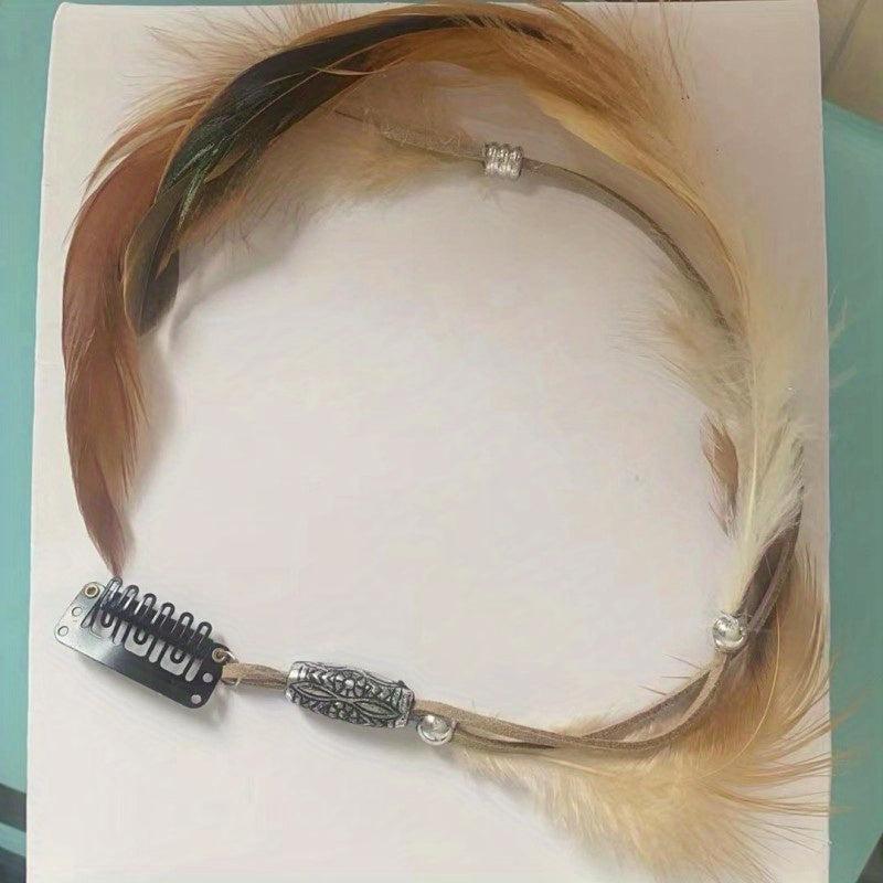 Bohemian Feather Headband Tassel Headdress for Women Girls