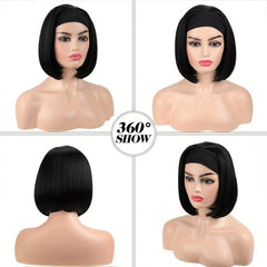 Short Bob Headband Wig for Women 56cm Straight Heat Resistant Synthetic Wig