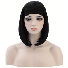 Short Bob Headband Wig for Women 56cm Straight Heat Resistant Synthetic Wig