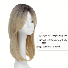 Long Curly Ombre Hair Topper with Dark Roots Heat Resistant Synthetic Wig
