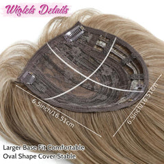Long Curly Ombre Hair Topper with Dark Roots Heat Resistant Synthetic Wig