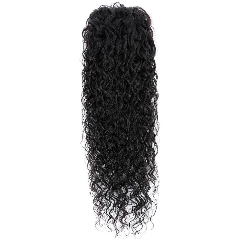 Water Wave Human Hair Drawstring Ponytail