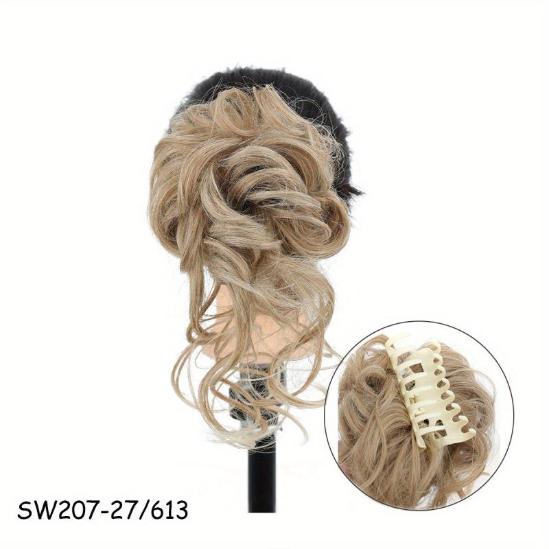 Messy Donut Hair Buns Updo Chignon Synthetic Clip In Hair Extensions