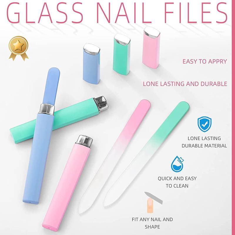 3pcs Crystal Glass Nail File Kit for Women Manicure Pedicure Care