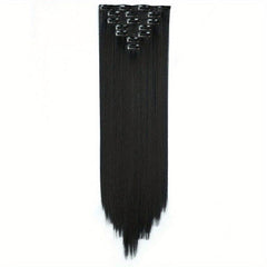 7pcs Straight Hair Extensions Full Head Clip Ins Double Weft Thick Hair 55-88 Cm