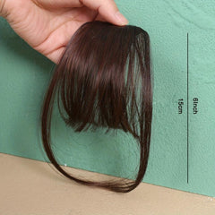 Brown Clip In Air Bangs Fringe Extensions Wig 15-24 cm