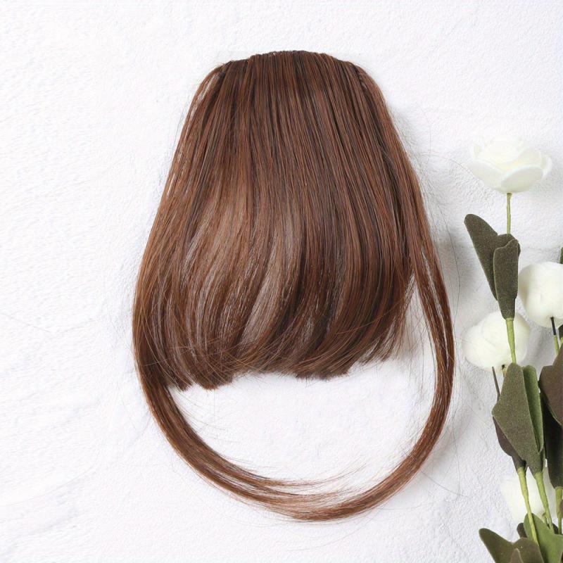 Brown Clip In Air Bangs Fringe Extensions Wig 15-24 cm