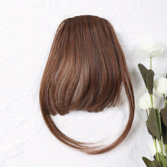 Brown Clip In Air Bangs Fringe Extensions Wig 15-24 cm