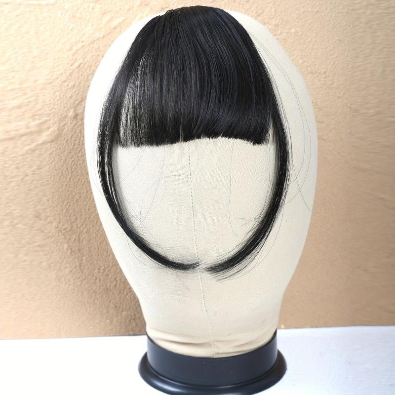 Brown Clip In Air Bangs Fringe Extensions Wig 15-24 cm
