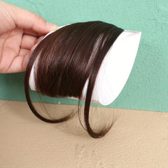 Brown Clip In Air Bangs Fringe Extensions Wig 15-24 cm